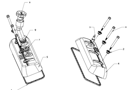 Engine Group - Valve Cover Diagram and Parts List for  Briggs and Stratton Generator